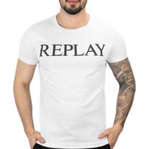 Camiseta Replay Brasão Branca Camiseta Replay Brasão Branca