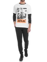 Camiseta Replay Masculina Helmet Silk Branca Camiseta Replay Masculina Helmet Silk Branca