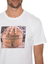 Camiseta reserva estampa basquete branca