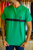 Camiseta Reserva Masculina Estampada Ilha Listrado Verde