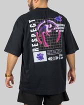 Camiseta Respect Oversized 3D - Preta