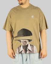 Camiseta Respect Oversized Frase Jackson - Areia