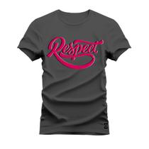 Camiseta Respect Plus Size Extra Grande Algodão Estampa Digital