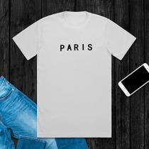 Camiseta reta branca escrita Paris