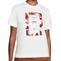 Camiseta reta decote redondo estampada off white - dzarm