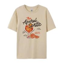 Camiseta Retrô Aperol Spritz - Estampa Vintage em Algodão Solto - Unissex