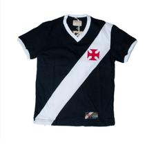 Camiseta Retrô Mania Vasco da Gama 1948 Feminina - Preto e Branco