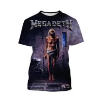 Camiseta Retro Para Fãs De Thrash Metal, Tour Megadeth, Padrão Oficial 3D, Efeito De Dor, Souvenir