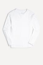 Camiseta Reversa Suedine Manga Longa Branco