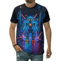 Camiseta Robô Brinquedo Tecnologia Divertido Estilo Futuro