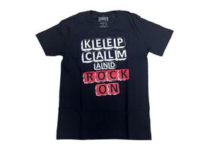 Camiseta Rock and Roll Keep Calm On Blusa Adulto Unissex Bo657 BM