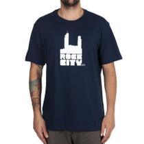 Camiseta Rock City Basic Logo Nac. Azul Marinho
