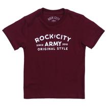 Camiseta Rock City Original Style Infantil Bordô