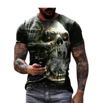 Camiseta Rock Estampada Caveira Unsx Camiseta Rock Estampada Caveira Unsx