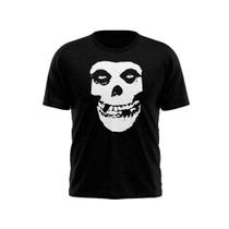 Camiseta Rock Punk Misfits Caveira Logo Banda Misfits Algodão Premium Unissex