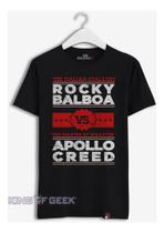 Camiseta Rocky Balboa Vs Apollo Creed Filme Anos 80 Geek