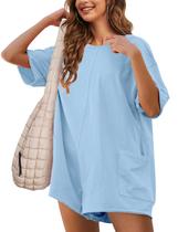 Camiseta Romper GTLIAE Hot Shot Tee para mulheres - azul claro Camiseta Romper GTLIAE Hot Shot Tee para mulheres - azul claro