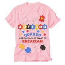 Camiseta Rosa Autismo eu amo alguém que tem autismo