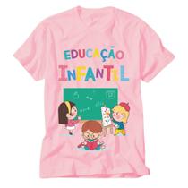 Camiseta Rosa Educação Infantil Professora Raiz com amor