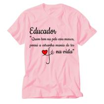 Camiseta Rosa Educação Infantil Professora Raiz com amor