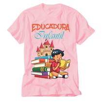 Camiseta Rosa Educação Infantil Professora Raiz com amor