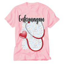 Camiseta Rosa ENF Enfermagem por amor resiliência e força