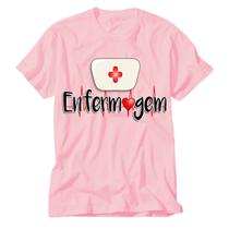 Camiseta Rosa ENF Enfermagem por amor resiliência e força