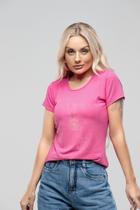 Camiseta - Rosa Estampada