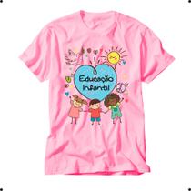 Camiseta Rosa Professor Estampa Colorida Educação Pedagogia