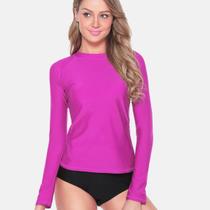 Camiseta Rosa Segunda Pele Proteção Solar UV 50 Feminina Praia Piscina Surf