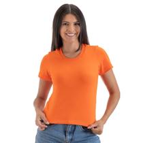 Camiseta Rosa T-shirt Feminina Baby Look 100% Algodão Lançamento Verão 24
