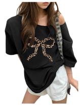Camiseta RoseSeek Girl's Off The Shoulder Number Graphic 10Y