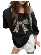 Camiseta RoseSeek Girl's Off The Shoulder Number Graphic 12Y Camiseta RoseSeek Girl's Off The Shoulder Number Graphic 12Y