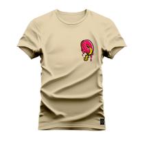 Camiseta Rosquinha Money Peito Algodão Confortável Estampada Gola Redonda