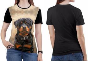 Camiseta Rottweiler Feminina blusa Cachorro Cão Animal