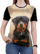 Camiseta Rottweiler Feminina blusa Cachorro Cão Animal