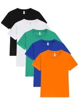Camiseta Rousytn Kids Boys Girls de algodão, pacote com 5 unidades, 11-12 anos, preta/branca/azul/laranja/verde