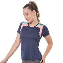 Camiseta Running Feminina Slim com Recortes em Tecido Aero - Elite