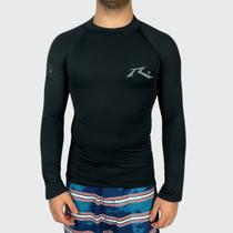 Camiseta Rusty Lycra Surf Long Preto