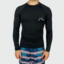 Camiseta Rusty Lycra Surf Long Preto