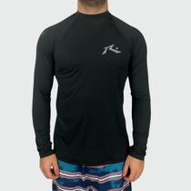 Camiseta Rusty Lycra Surf Long Ride Preto
