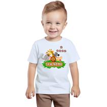 Camiseta Safari Camisa Personalizada Blusa Infantil e Juvenil Algodão com Poliéster