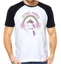 Camiseta sai daqui, demônio unicornio camisa divertida