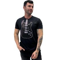 Camiseta Sallo Manga Curta Estampa Guitarra Masculina