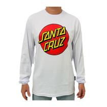 Camiseta Santa Cruz Manga Longa Classic Dot Branco Camiseta Santa Cruz Manga Longa Classic Dot Branco