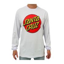 Camiseta santa cruz manga longa classic dot - branco