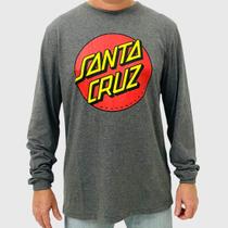 Camiseta Santa Cruz Manga Longa Classic Dot Chumbo Mescla Camiseta Santa Cruz Manga Longa Classic Dot Chumbo Mescla