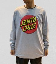 Camiseta santa cruz manga longa classic dot - cinza