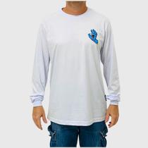 Camiseta Santa Cruz Manga Longa Screaming Hand Branco Camiseta Santa Cruz Manga Longa Screaming Hand Branco