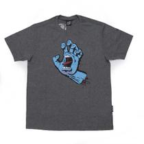 Camiseta Santa Cruz Screaming Hand Front Masculina Cinza Esc
